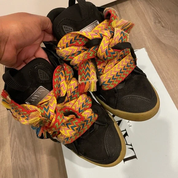 Lanvin Black and Orange Patterned Oxfords Lanvin Sneakers Curb - Casual Shoes - BeyondStyle main image 4